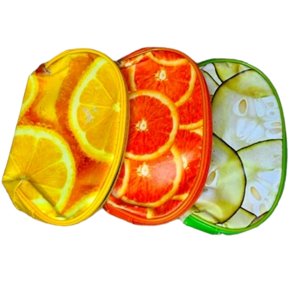 Fruit Print Storage Pouches - Set of 3 - Picture 1 of 2